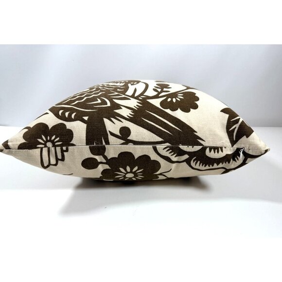 Thomas Paul Brown Birds Throw Pillow with Feather & Down Insert 16" x 16" - Picture 5 of 9